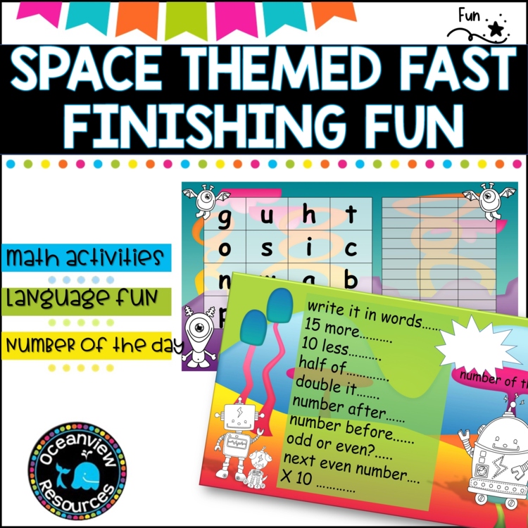 Number and Reading -  outer space  Independent work packet