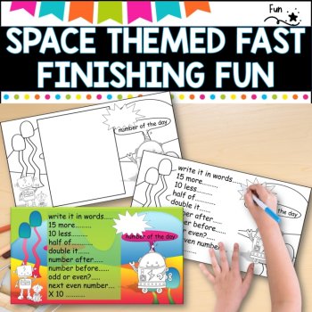 Number and Reading -  outer space  Independent work packet, image 2