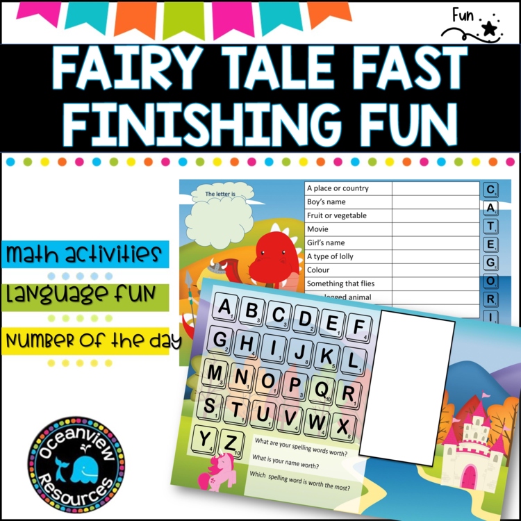 Number and Reading - fairy tale themed  Independent work packet