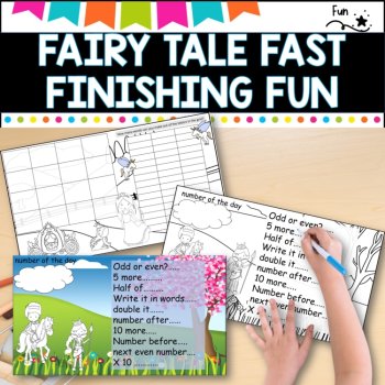 Number and Reading - fairy tale themed  Independent work packet, image 2