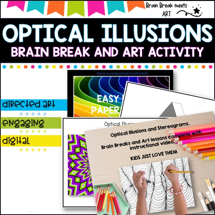 Optical Illusions Op Art Activity Elementary Math Project End of Year Art Craft