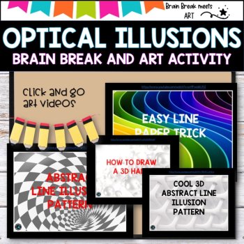Optical Illusions Op Art Activity Elementary Math Project End of Year Art Craft, image 4