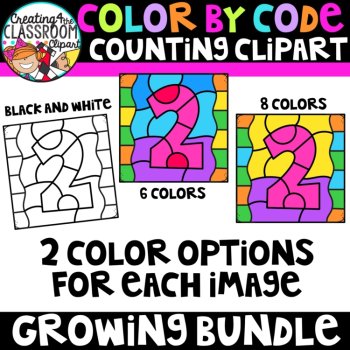Number 2 Color by Code Clipart | Counting and Early Math Activities, image 2