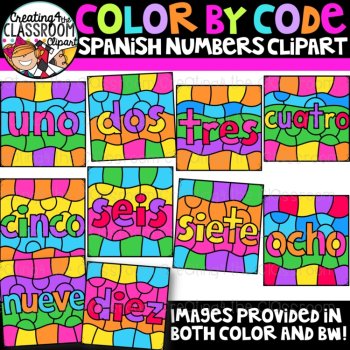 Color By Code Counting Numbers Clipart Bundle| Counting Clipart, image 4