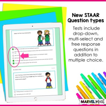 5th STAAR Math Review Personal Financial Literacy : Budget, Taxes, Income, image 3