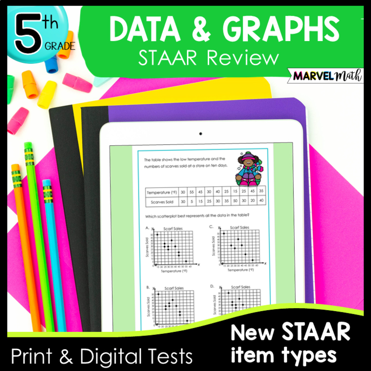 5th STAAR Math Review Stem and Leaf Plots, Scatter plots, Double Bar Graphs