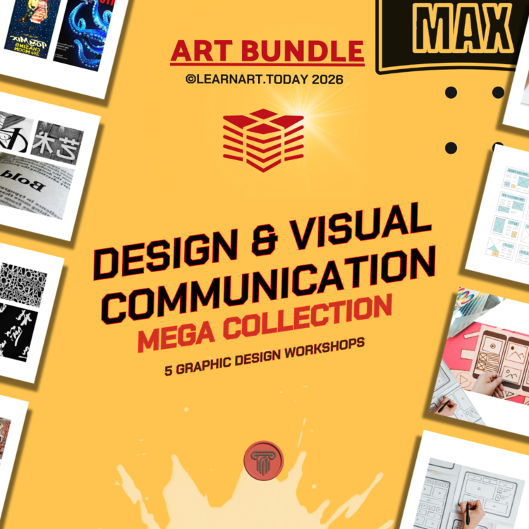 Design & Visual Communication Mega Bundle | Middle High School | 5 Art Workshops