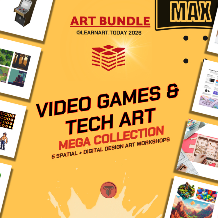 Video Games & Tech Art Mega Collection | Middle & High School | 5 Art Workshops