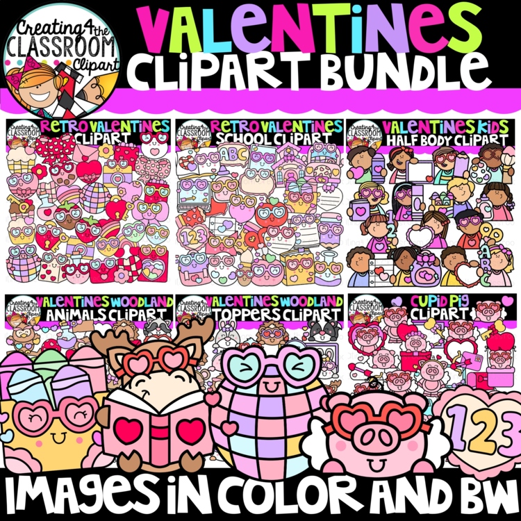 **NEW- Valentines Day Clipart Bundle {Cute Valentines Clipart}