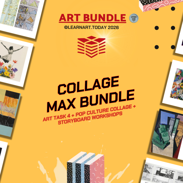 Collage MAX Art Bundle | Middle & High School | ART TASK 4 + 2 Workshops