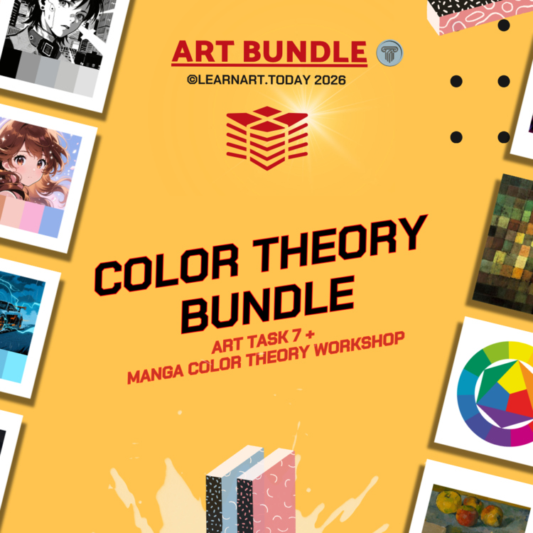 Color Theory Art Bundle | Middle & High School | ART TASK 7 + Manga Color WS