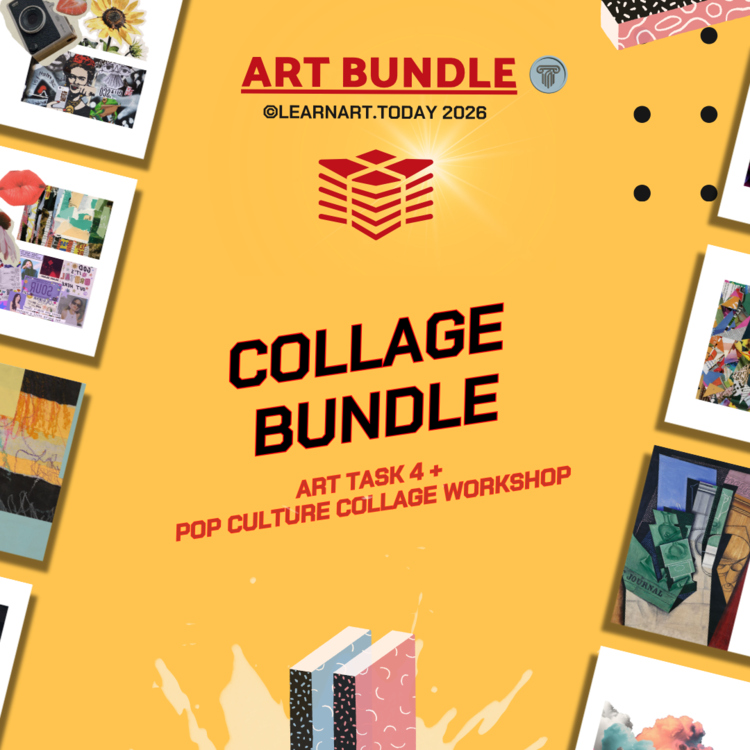 Collage Bundle | Middle & High School Art | ART TASK 4 + Pop Collage Workshop