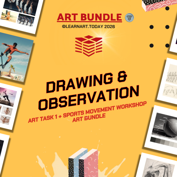 Drawing & Observation Bundle | Middle & High School Art | ART TASK 1 + Sports WS