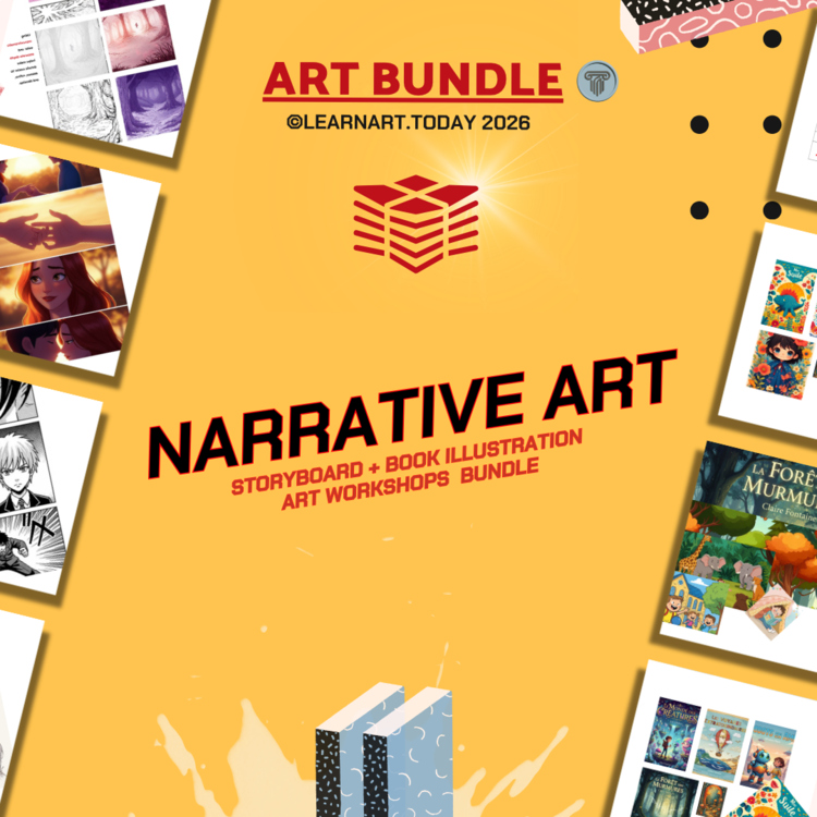 Narrative Art Bundle | Middle & High School | Storyboard + Cover Book Workshops