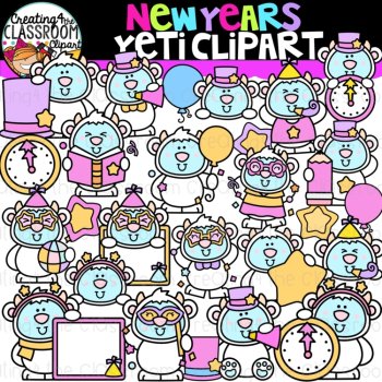 New Years Clipart Bundle | Cute New Years Clipart for activities and decor, image 3