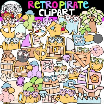 **NEW- Retro Mix Clipart Bundle #2 {Cute Groovy Clipart}, image 2