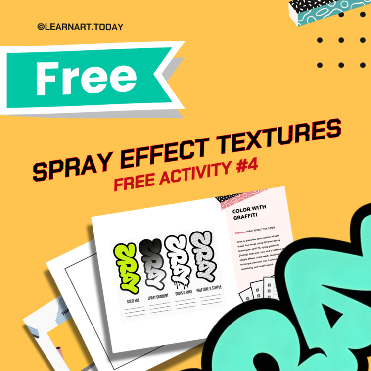 FREE | Graffiti Spray Effect Textures Worksheet | Middle & High School