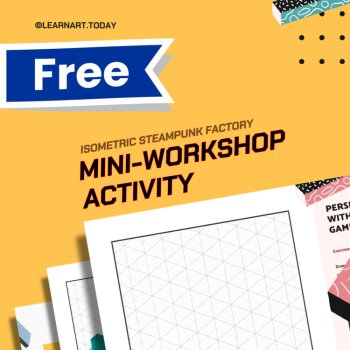 FREE | Isometric Perspective Worksheet | Middle & High School | Steampunk, image 2