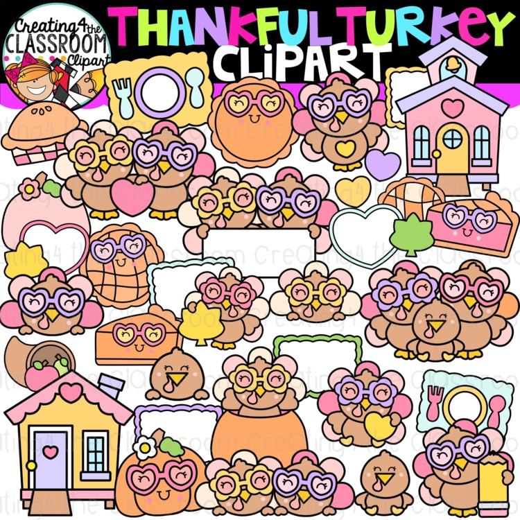 Thankful Turkey Clipart | Thankful Thanksgiving Clipart