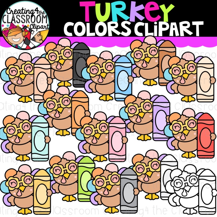Retro Turkey Colors Clipart | Clipart for color charts