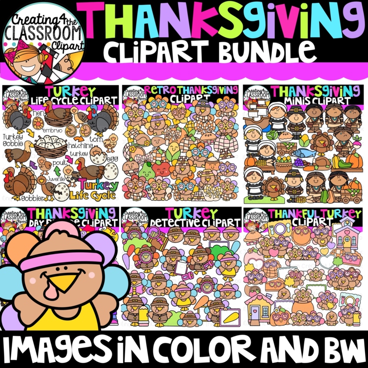 Thanksgiving Clipart Bundle {Cute Thanksgiving Clipart}