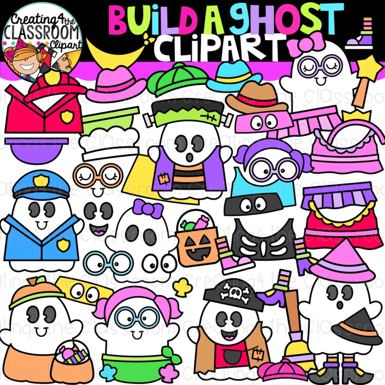 Build a Ghost Clipart | Dress a Ghost clipart for activities
