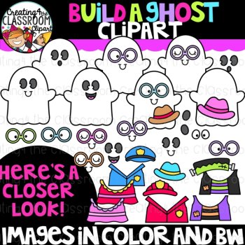 Build a Ghost Clipart | Dress a Ghost clipart for activities, image 2