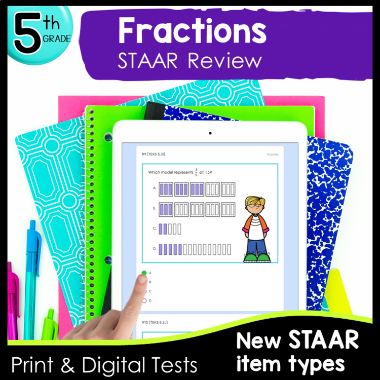 5th STAAR Math Review Adding and Subtracting, Multiplying and Dividing Fractions