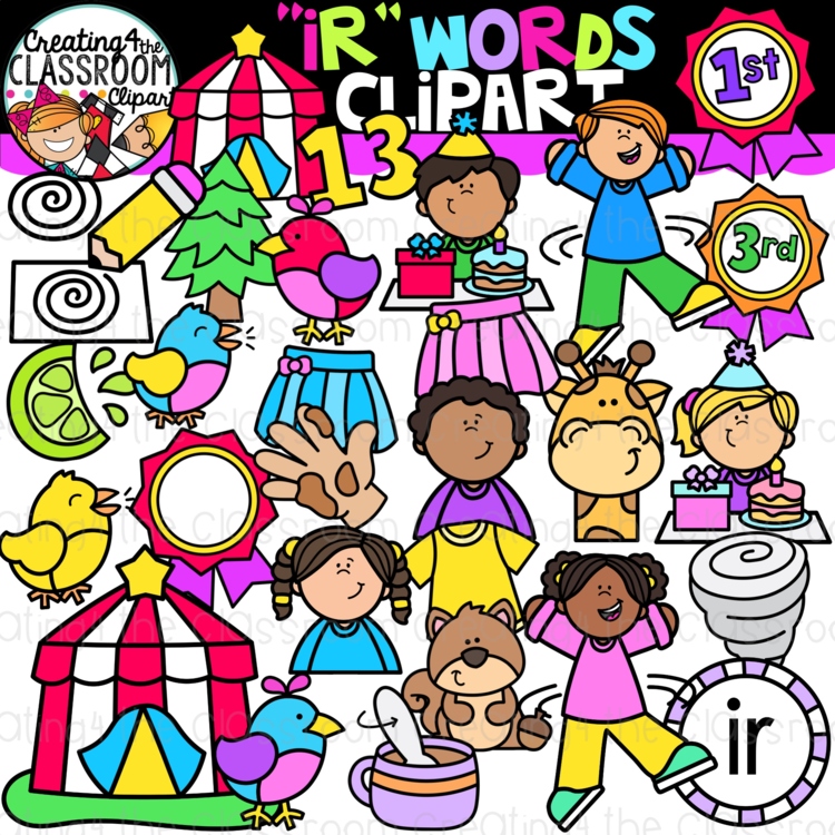 R Controlled Vowels- IR Clipart | Bossy R Clipart