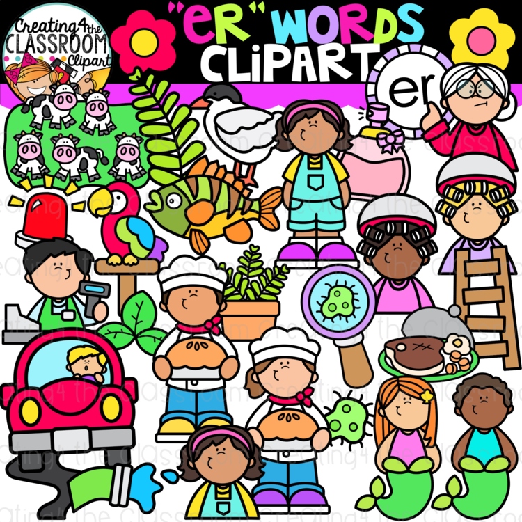 R Controlled Vowels- ER Clipart | Bossy R Clipart
