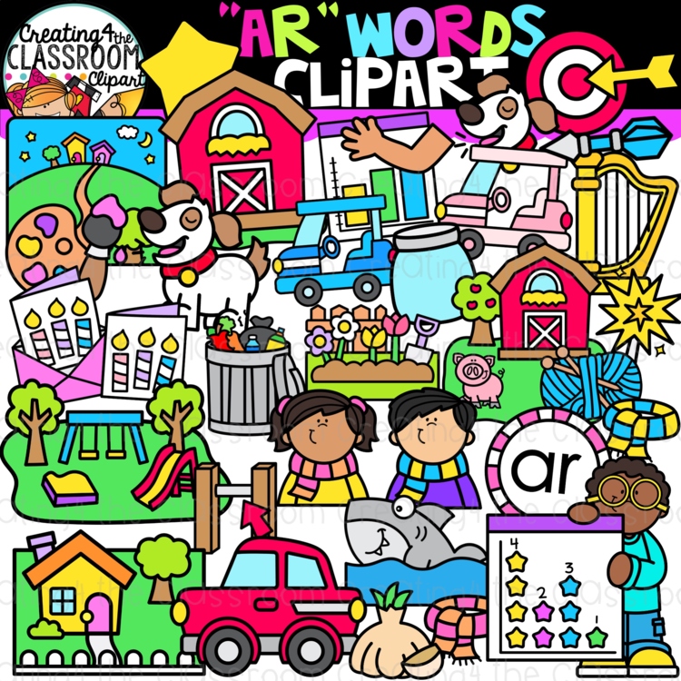 R Controlled Vowels- AR Clipart | Bossy R Clipart