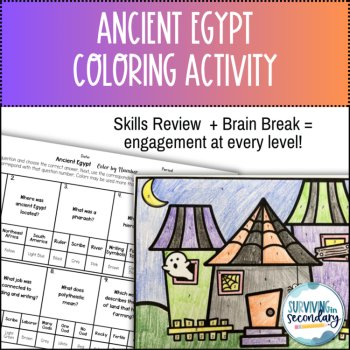 Ancient Egypt Coloring Activity - Halloween-Themed Social Studies Review, image 2