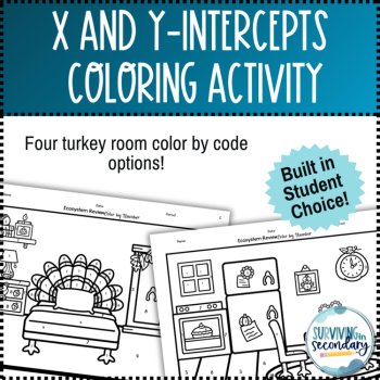 Solving for the X-Intercept and Y-Intercept Turkey House Coloring Activity, image 4