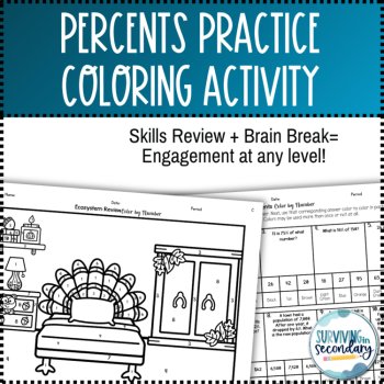 Percents Turkey House Coloring Activity, image 3