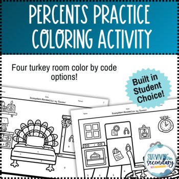 Percents Turkey House Coloring Activity, image 4