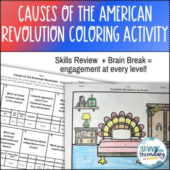 Causes of the American Revolution Coloring Activity - Fall-Themed Resource, image 2