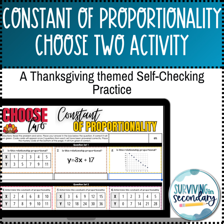 Constant of Proportionality Choose Two Digital Activity