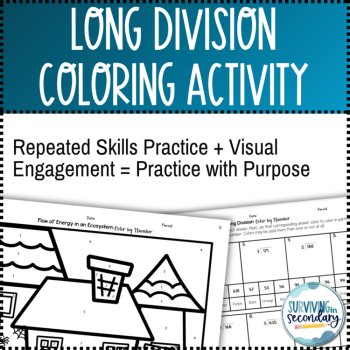 Long Division Haunted House Coloring Activity, image 3