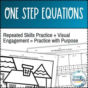 Solving One-Step Equations Haunted House Coloring Activity, image 3