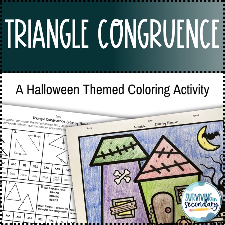 Identifying Triangle Congruence Haunted House Coloring Activity