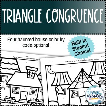 Identifying Triangle Congruence Haunted House Coloring Activity, image 2