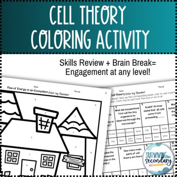 Cell Theory Haunted House Coloring Activity, image 2