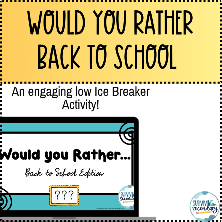 Would You Rather Back to School Ice Breaker Activity