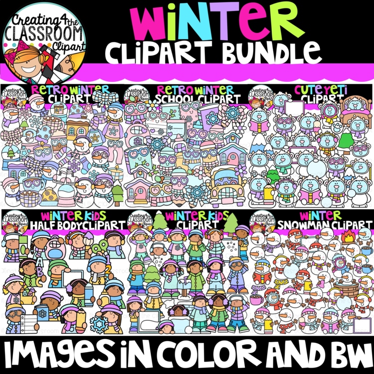 Winter Clipart Bundle |Cute Winter Clipart for activities and decor