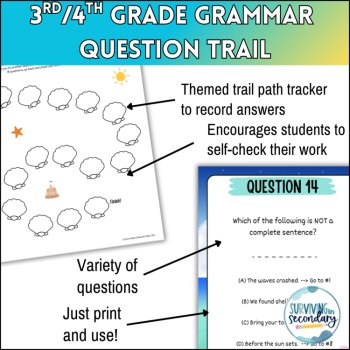 3rd/4th Grammar Question Trail - Scavenger Hunt Review for ELA - Ideal for ESY, image 3