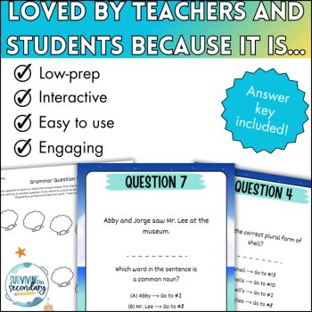 3rd/4th Grammar Question Trail - Scavenger Hunt Review for ELA - Ideal for ESY, image 4