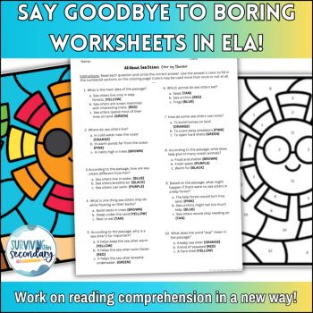 3rd/4th Nonfiction Reading Comprehension - Coloring Activity - Ideal for ESY, image 2
