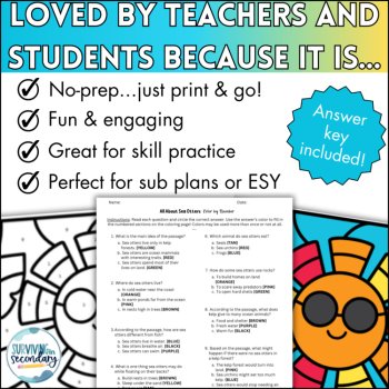3rd/4th Nonfiction Reading Comprehension - Coloring Activity - Ideal for ESY, image 4