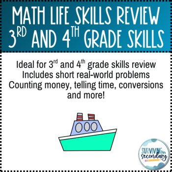 Math Life Skills Review Ship Sinker Digital Activity- Ideal for ESY, image 2