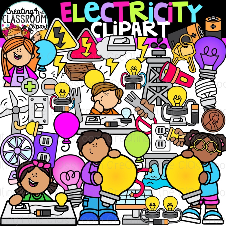 Electricity Clipart | Science Clipart for Kids | Circuits, Energy, Conductors